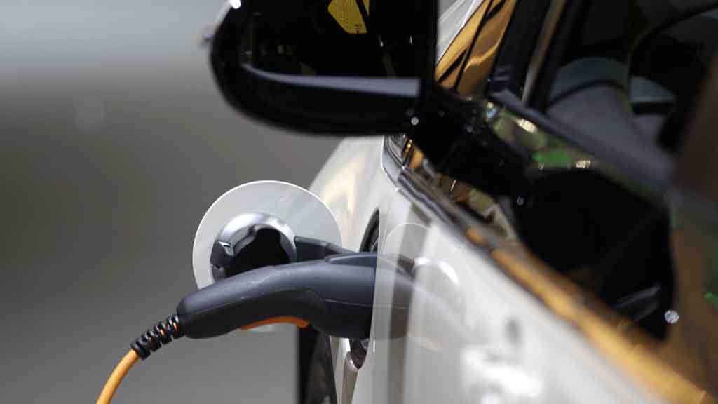 Closeup of Electric Car charging