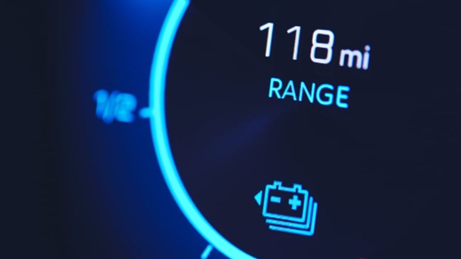 EV driving range dsplay