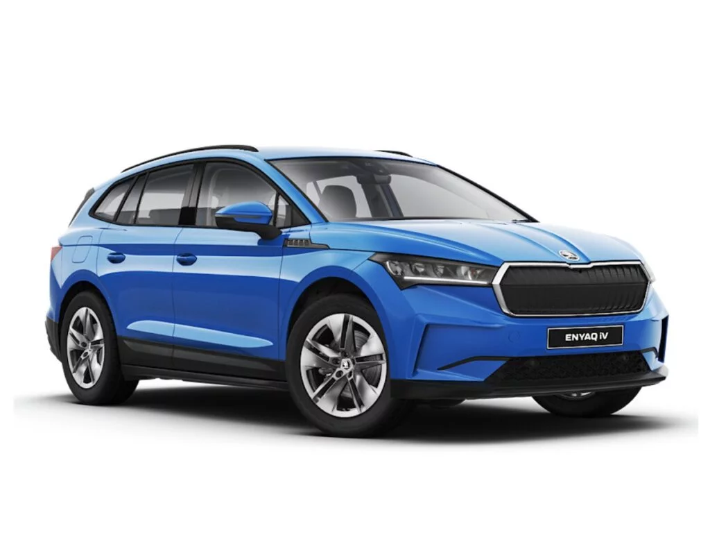 blue skoda enyaq estate