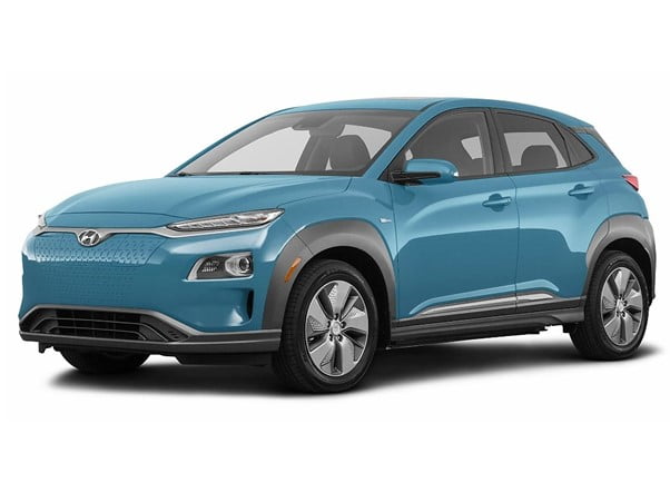 blue hyundai kona ev