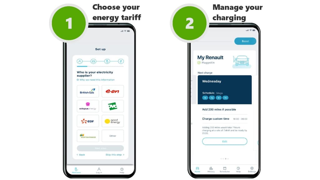 indra charge point app controls