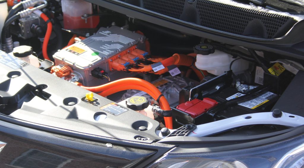 under the bonnet of an electric car